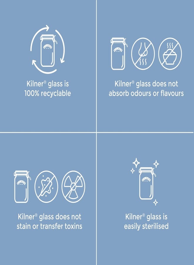 كيلنر برطمان تخزين طعام زجاجي دائري محكم الإغلاق من كيلنر، سعة 350 مل، مناسب للمطابخ الصغيرة، مصنوع من زجاج البوروسيليكات مع غطاء. - Image 4